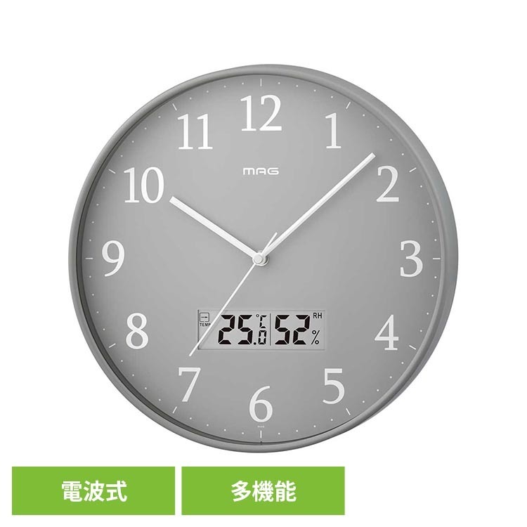 電波アナデジ掛時計 グリージョ 時計 壁掛け時計 おしゃれ インテリア 電波時計 温...