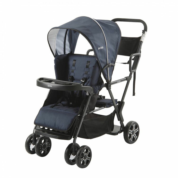 カトージ ベビーカー 二人でゴー ネイビー 41911送料無料 ベビー用品 お出かけ 赤ちゃん 二人乗り 2人乗り 年齢違いの二人乗り 兄弟 姉妹 ハンドルポーチ付き トレイ付き 二人乗りベビーカー KATOJI カトージ 【D】