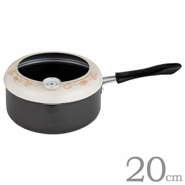 貝印　IH　温度計付片手天ぷら鍋　20cm　DZ5848[天ぷら鍋/てんぷら鍋/温度計付き/調理器具/フライパン/日本製/ステンレス/IH対応/ガスコンロ/エンボス加工]【D】【貝印】
