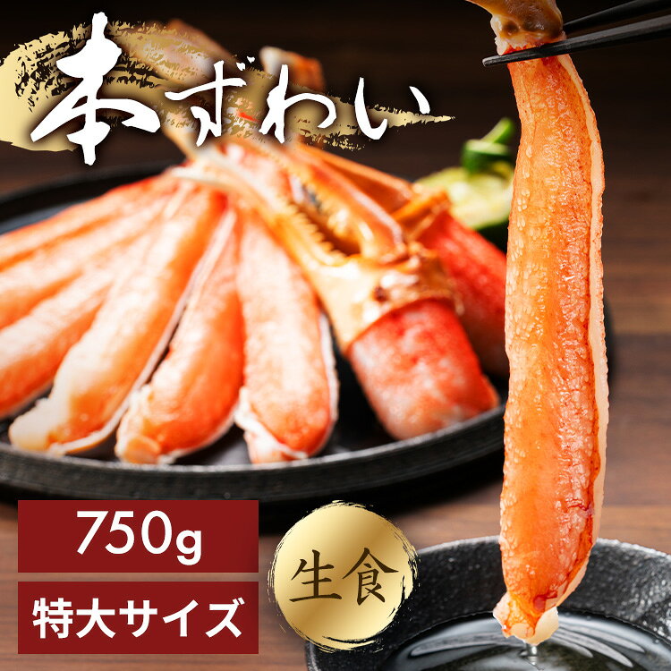 特大生ずわい蟹ハーフポーション750g 生ずわい蟹 棒ポーション むき身 お取り寄せ 生食用 かにしゃぶ ずわい蟹 新鮮 贈答 特大 【TD】 【代引不可】