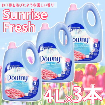 柔軟剤 ダウニー サンライズフレッシュ 3本セット送料無料 ダウニー アジアンダウニー Downy 4L サンライズフレッシュ 4000ml 約160回分ボトル 濃縮タイプ 匂い 青