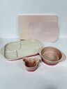 【中古】 C992 D LE CREUSET ル・クルーゼ ベビー 皿マルチプレート & ラムカン ベビー・ディッシュ ベビー・マグカップ 3点セット ミルキーピンク