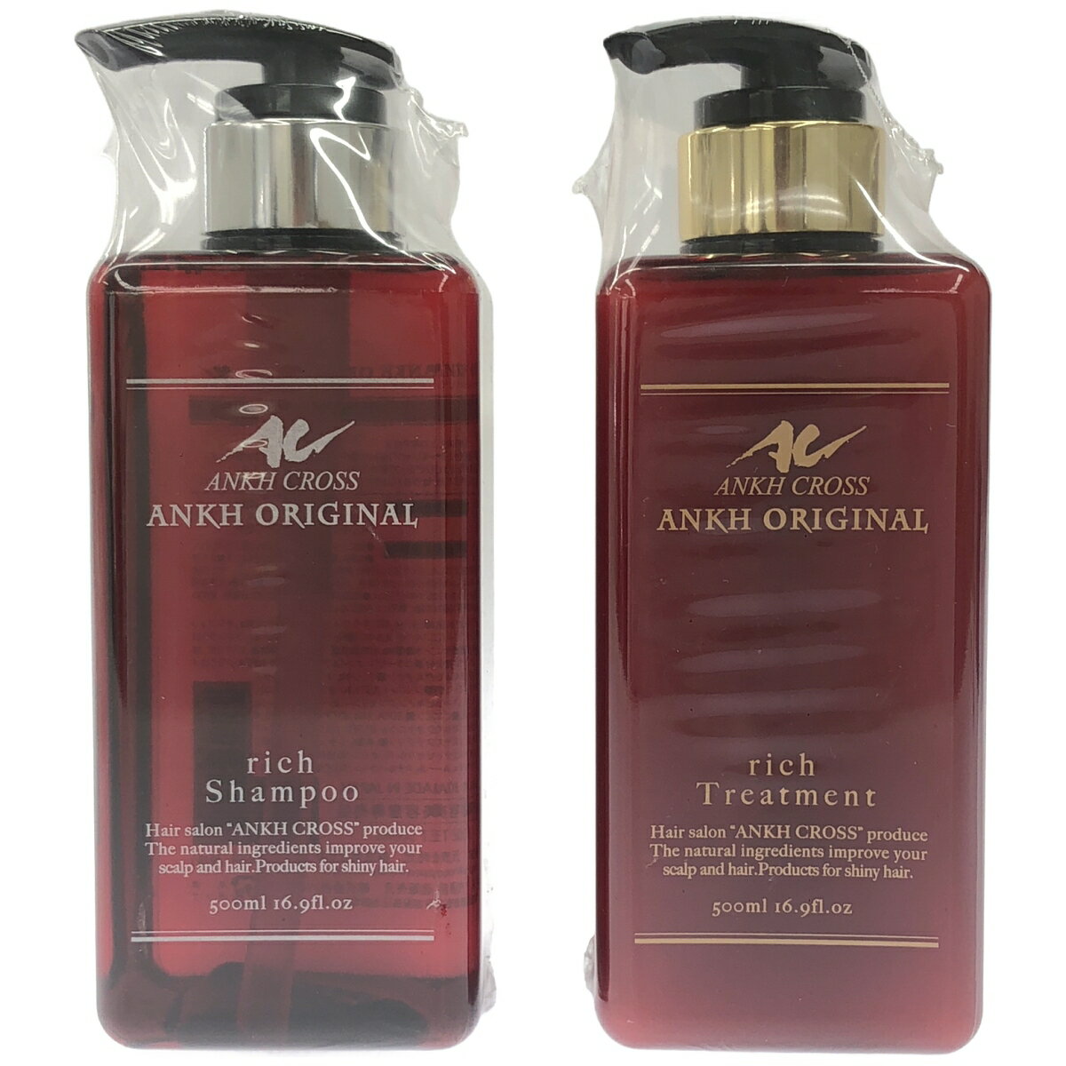 【中古】【未使用】Z000 ANKH ORIGINAL アンクオリジナル rich シャンプー 500ml & トリートメント 500ml 2本セット