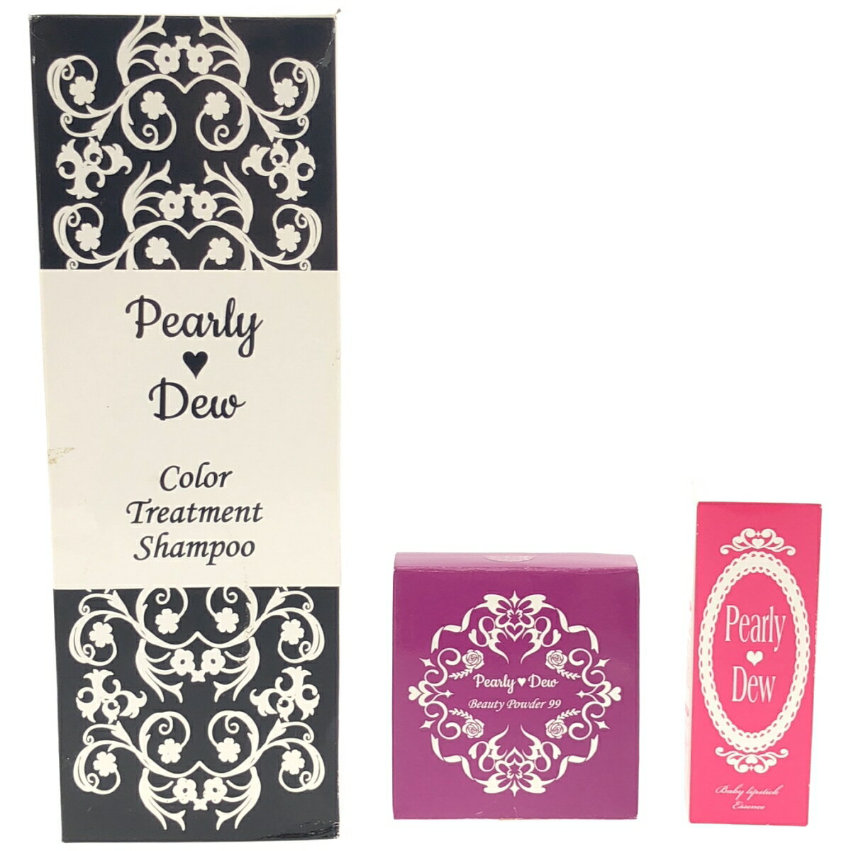 【中古】【未使用】Z000 パーリー デュー ヘアカラートリートメントシャンプー 380ml &トリートメントUV 10g & リップスティック 3個セット