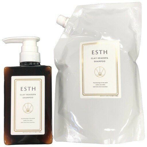 【中古】【未使用】CH62 ★ ESTH エス ヘッドスパシャンプー クリームシャンプー ボトル 380g & 詰め替え用 760g セット 【D】