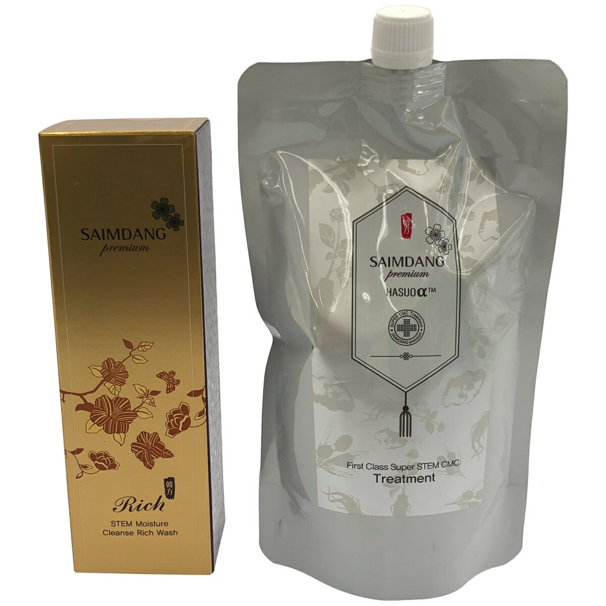 【中古】【未使用】Z000 サイムダン プレミアム STEM モイスチャー クレンズ リッチ ウォッシュ 150ml & ファーストクラス スーパー STEM CMC トリートメント つめかえ用 450ml 2個セット
