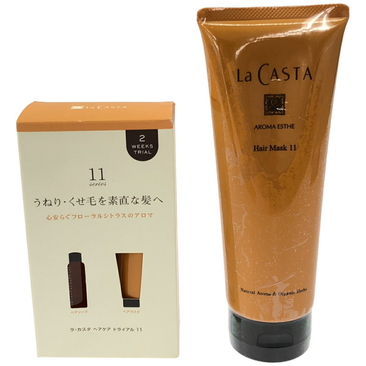乐天商城 - 【中古】【未使用】Z000 ラ・カスタ ヘアケア トライアル 11 シャンプー 100ml&ヘアトリートメント 80g & アロマエステ ヘアマスク 11 230g 2個セット　ラスト1点！