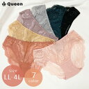 大きいサイズ レディース ショーツ レース スタンダード パンティ ランジェリー 下着 LL 3L 4L ブラック ピンク グレー 全7色