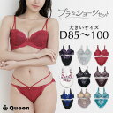 大きいサイズ レディース ブラジャー ショーツセット 下着 D85 D90 D95 D100 LL 3L 4L 5L モールドカップ 大きめアンダー 上下セット