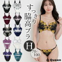 大きいサイズ レディース 脇高ブラジャー ショーツセット 下着 H70 H75 H80 H85 H90 H95 H100 M L LL 3L 4L 5L 脇肉 補正 背中