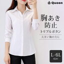 大きいサイズ レディース ワイシャツ 白 長袖 ブラウス スキッパーシャツ スーツ オフィス 春夏 秋冬 L LL 3L 4L 5L 6L