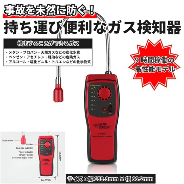 【1/3まで★最大20%Off＆P5倍】可燃ガス検知器 測定器 環境測定器 DIY工具 警告診断機 ガス漏れテスター 送料無料