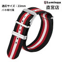 ルミノックス 腕時計 日本正規 LUMINOX FNX.2301.20Q.2.K/23（4Loops Strap 23mm Blk Red White）23mm ナイロン 純正ベルト 腕時計 ストラップ ブラック 直営店