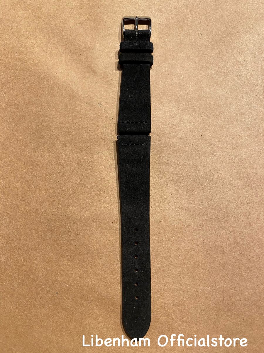 リベンハム 公式 Libenham Leather Strap05(Black/20mm) レザーベルト ストラップ スエード ブラック ラントシャフト スモール ミディアム