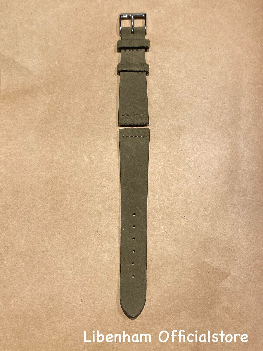 リベンハム 公式 Libenham Leather Strap05 Olive 20mm レザーベルト ストラップ スエード オリーブ ラントシャフト スモール ミディアム