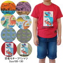 男の子 子供服 恐竜柄 半袖 Tシャツ 33542 100/110/120/130/Blue Mart/ブルーマート/夏