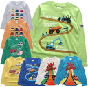 【メール便送料無料】男の子 子供服 働く車柄 長袖Tシャツ 43031 100/110/120/130/Blue Mart/ブルーマート/ロンT/春