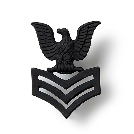 アメリカ海軍 U.S.NAVY ブラック ぺティーオフィサー 襟章ピンバッジ 新品 17NF-
