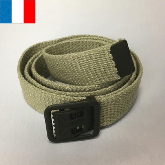 乐天商城 - 訳あり フランス軍 カーキ オープンバックル キャンバスベルト 新品 40ND-