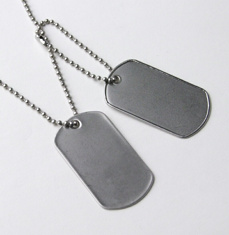 アメリカ軍 ドッグタグ ネックレス 名前打ち込みなし サイレンサーなし 新品 101B-