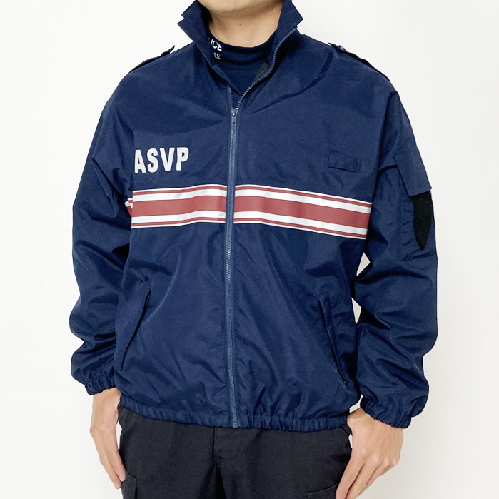 【ビッグ特価】フランス警備隊 ASVP ネイビー レッドストライプ ウィンドブレーカー 新品 F44RN-SB