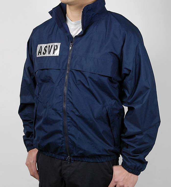 Rakuten - フランス警備隊 ASVP/STATIONNEMENT ネイビー ポリス ウィンドブレーカー 新品 FJ42
