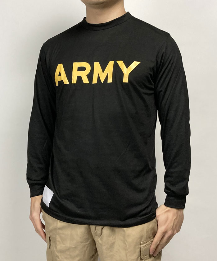 US．ARMY．長袖、ブラックTシャツ(新品）T45BLN-