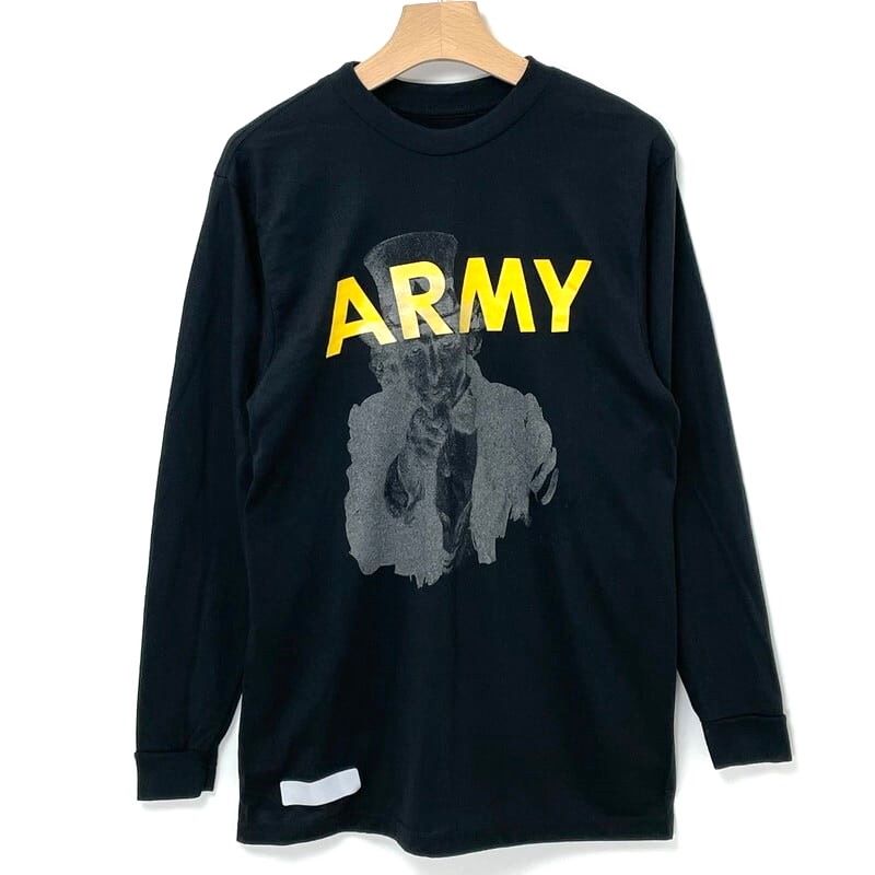 【REMAKE】アメリカ軍 U.S.ARMY ブラック 後期型 APFU ロングTシャツ 