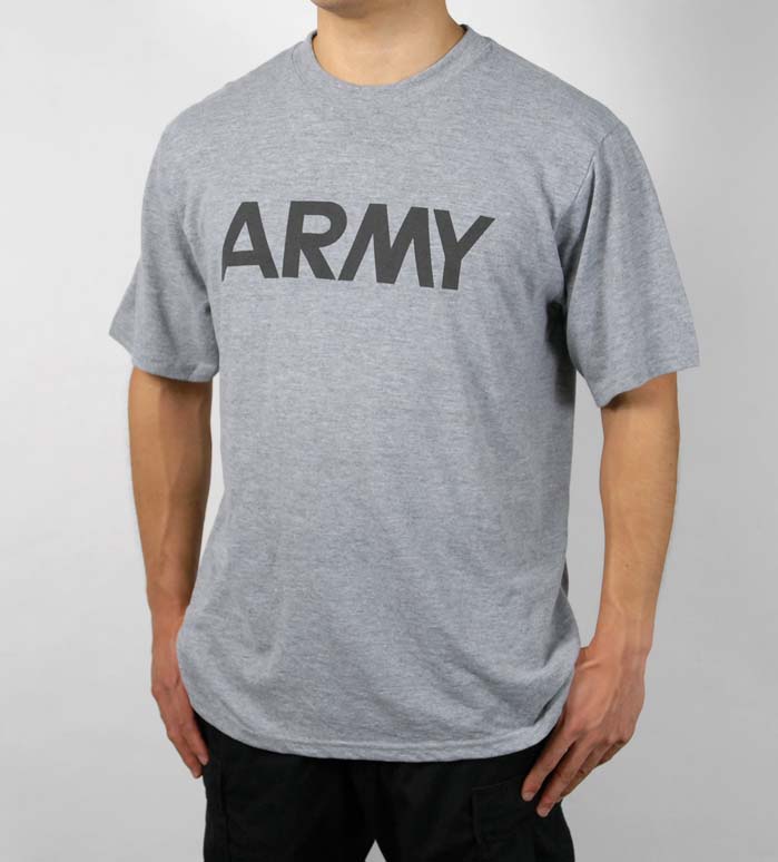 アメリカ軍 U.S.ARMY グレー IPFU トレーニングTシャツ 新品 T45N-