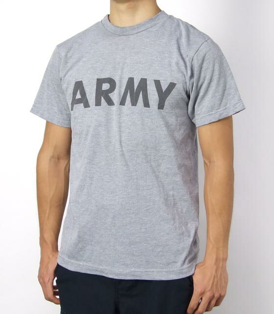 訳あり アメリカ軍 U.S.ARMY グレー 前期型 IPFU トレーニング Tシャツ USED T45UD-