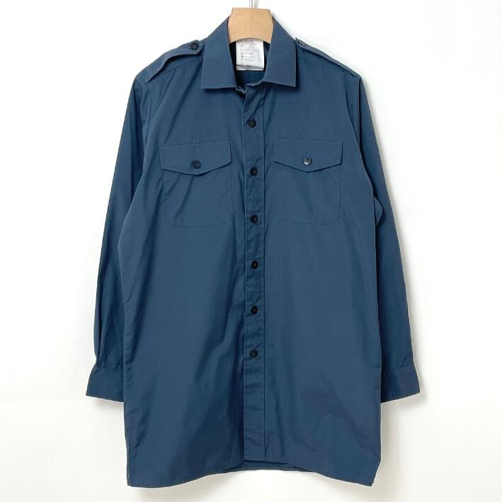 イギリス空軍 RAF ミッドブルー レディースドレスシャツ USED B16U-LDY-