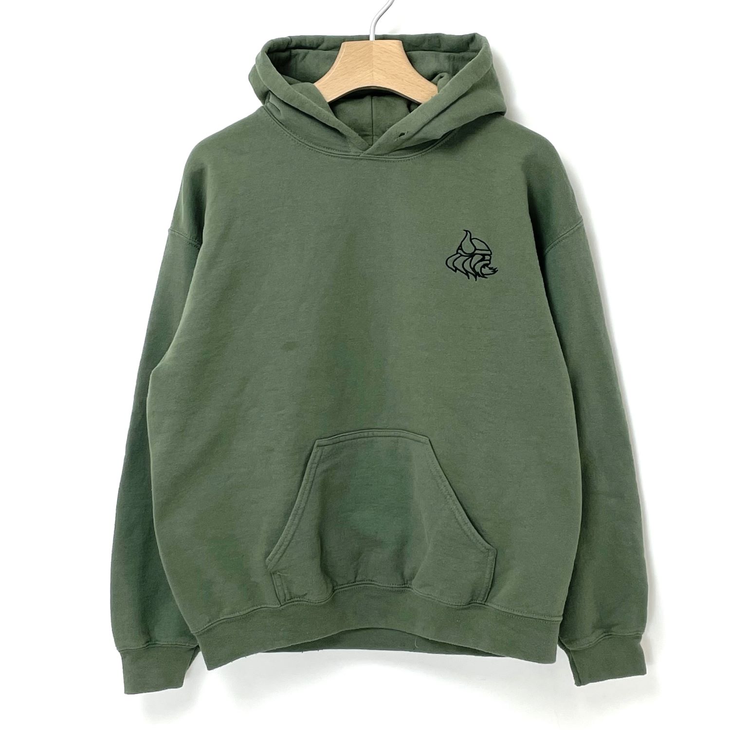 Rakuten - イギリス軍 OD. バイキング、フードスウェットシャツ（USED）UK193-B=