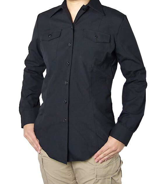 アメリカ海軍 U.S.NAVY ブラック レディース ドレスシャツ(新品）A15LN= その1