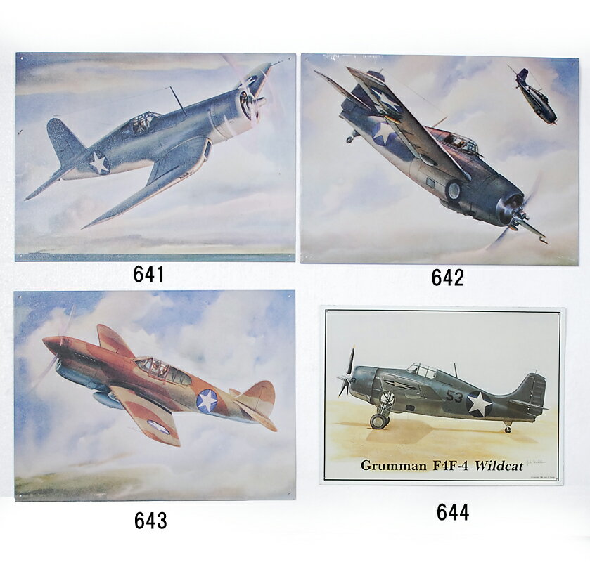 飛行機 ビンテージ ブリキサインボード 新品 641-648