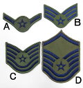 アメリカ空軍 USAF OD/ネイビー スモール階級章ワッペン 新品 RANK-AF-GN-S-