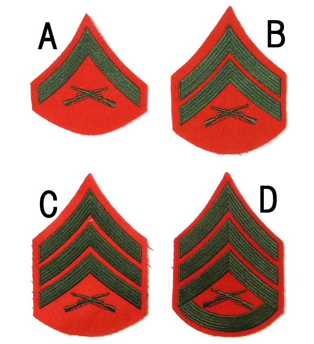 アメリカ海兵隊 USMC レッド 階級章ワッペン USED RANK-MC-RU2-