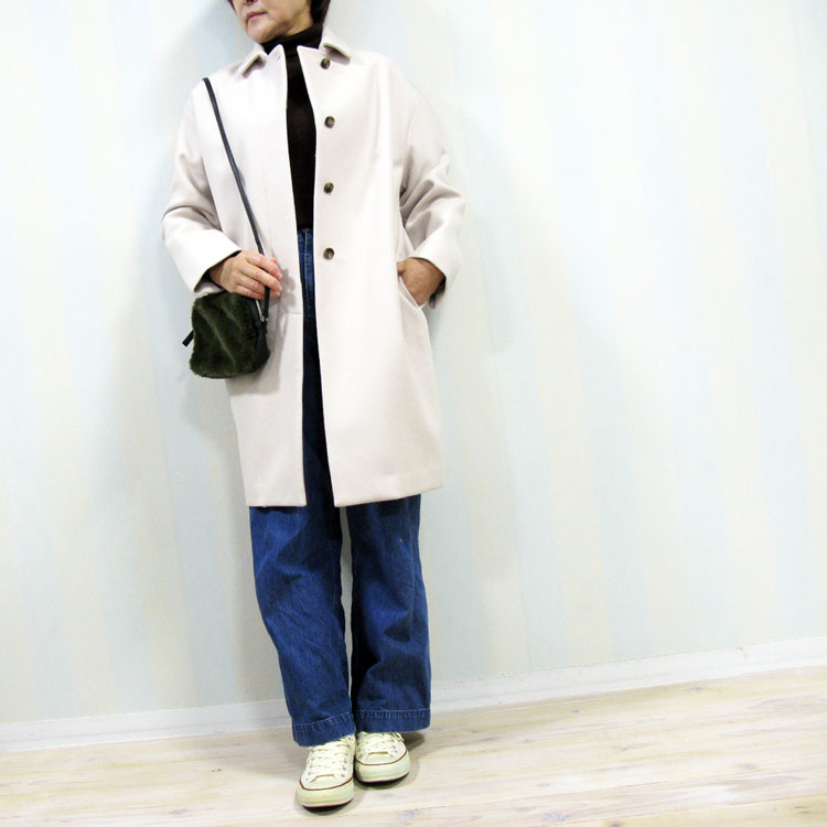 【 65%OFF】【MAX2000円クーポン】キャサリンハーネル(Catherine Harnel)上質メルトン生地日本製ステンカラーコート