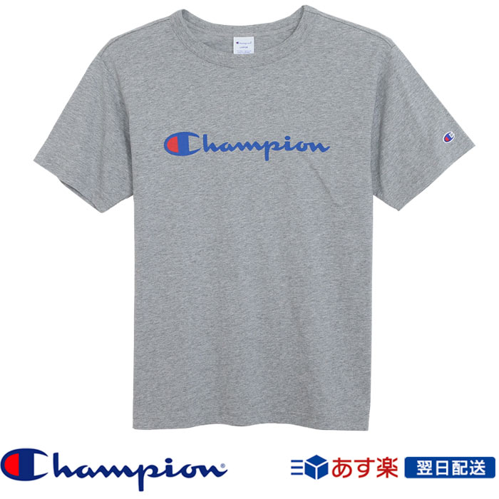 【新作 】Champion ロゴプリント チャンピオン Tシャツ ベーシックスタイル C3-H374 Grey グレー