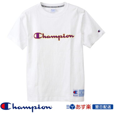 チャンピオン Champion チャンピオンロゴ刺繍入り Tシャツ アクションスタイル C3-Q301 ホワイト White