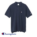 チャンピオン Champion ワンポイントロゴ入り メンズ カノコポロシャツ C3-X355 ネイビー Navy 送料無料