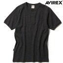 アビレックス AVIREX リブ 半袖 ヘンリーネック Tシャツ デイリーウェア RIB S/S HENLEY NECK T-SHIRT 7834934019 6143504 チャコール 送料無料(4)