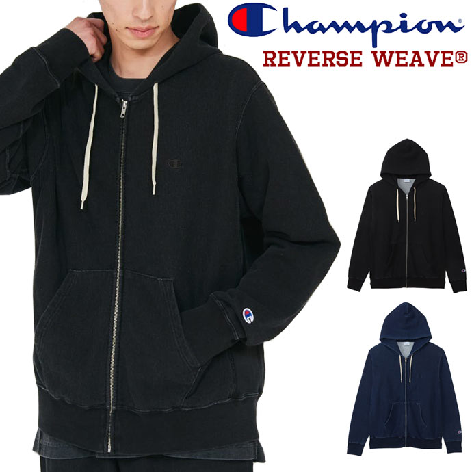 Rakuten - チャンピオン Champion パーカー オフブラック染め リバースウィーブ 10oz ジップアップパーカー C3-D102 オフブラック インディゴ 送料無料