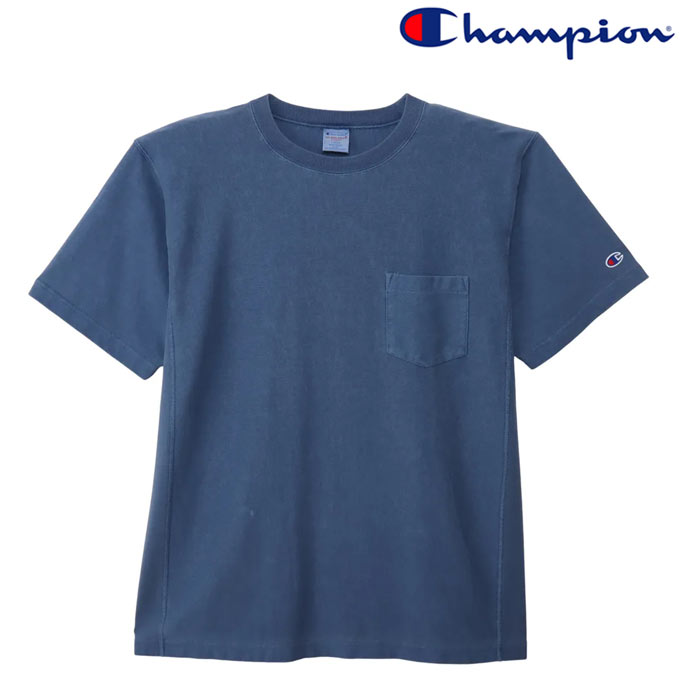Rakuten - チャンピオン Champion リバースウィーブ ショートスリーブポケット付きTシャツ C3-D302 ポケT ブライトブルー 送料無料