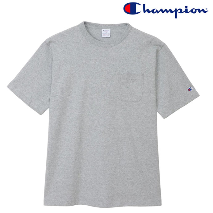 Rakuten - チャンピオン Champion T1011 ティーテンイレブン ショートスリーブポケット付きTシャツ C5-B302 MADE IN USA シルバーグレー 送料無料
