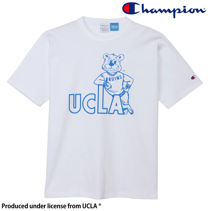 Rakuten - チャンピオン Champion T1011 ティーテンイレブン UCLAカレッジTシャツ ショートスリーブTシャツ C5-D301 ホワイト×ブルー 送料無料