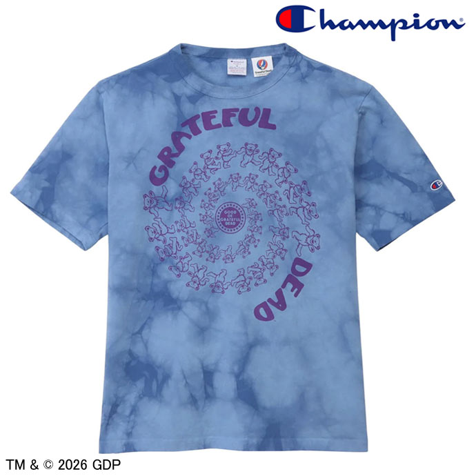 Rakuten - チャンピオン Champion T1011 ティーテンイレブン Grateful Deadデザイン Tシャツ C5-D308 ライトブルー 送料無料