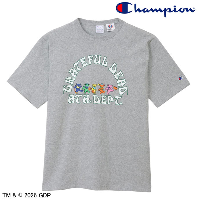 Rakuten - チャンピオン Champion T1011 ティーテンイレブン Grateful Deadデザイン Tシャツ C5-D309 シルバーグレー 送料無料