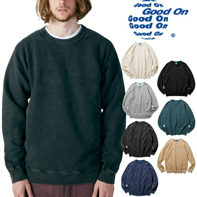 Good On グッドオン RAGLAN CREW SWEAT SHIRTS ラグランクルースウェットシャツ トレーナー GOBW-101【6色】 グレー│ブラック│ネイビー他【送料無料】