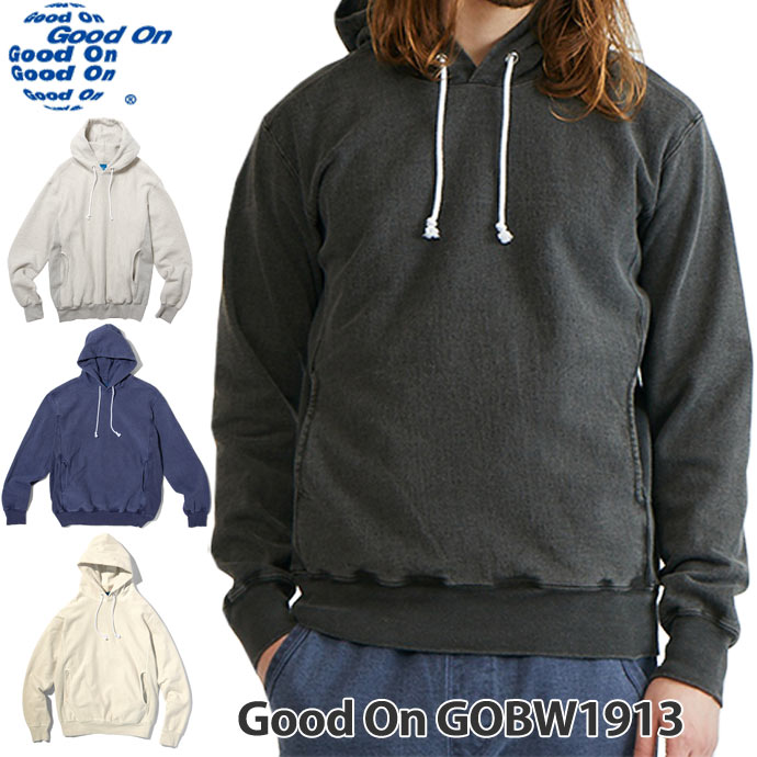 Good On グッドオン ヘビープルオーバーフードスウェットパーカー GOBW1913 HEAVY PULLOVER HOOD SWEAT 13オンス厚手パーカー 4色ヘザーグレー ブラック他 送料無料