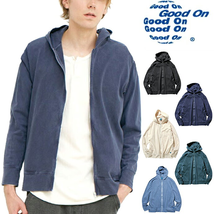Good On グッドオン ZIP TEE PARKA ジップアップパーカー GOLT1303P 5.5ozパーカー ユニセックス 6色 P-ブラック他 送料無料